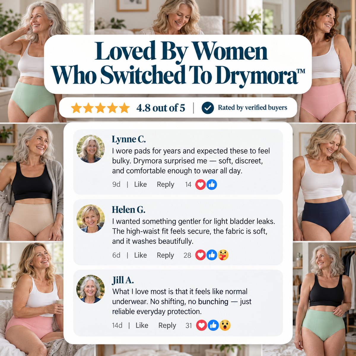 Drymora™ Leakproof High-Waist Brief | Discreet Protection & Everyday Comfort