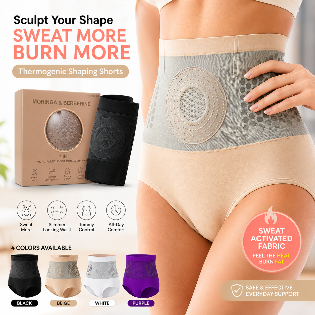 ✨ LAST DAY 60% OFF ✨ 8-in-1 Thermogenic Sculpting Shorts – High-Waist Tummy Control for Women