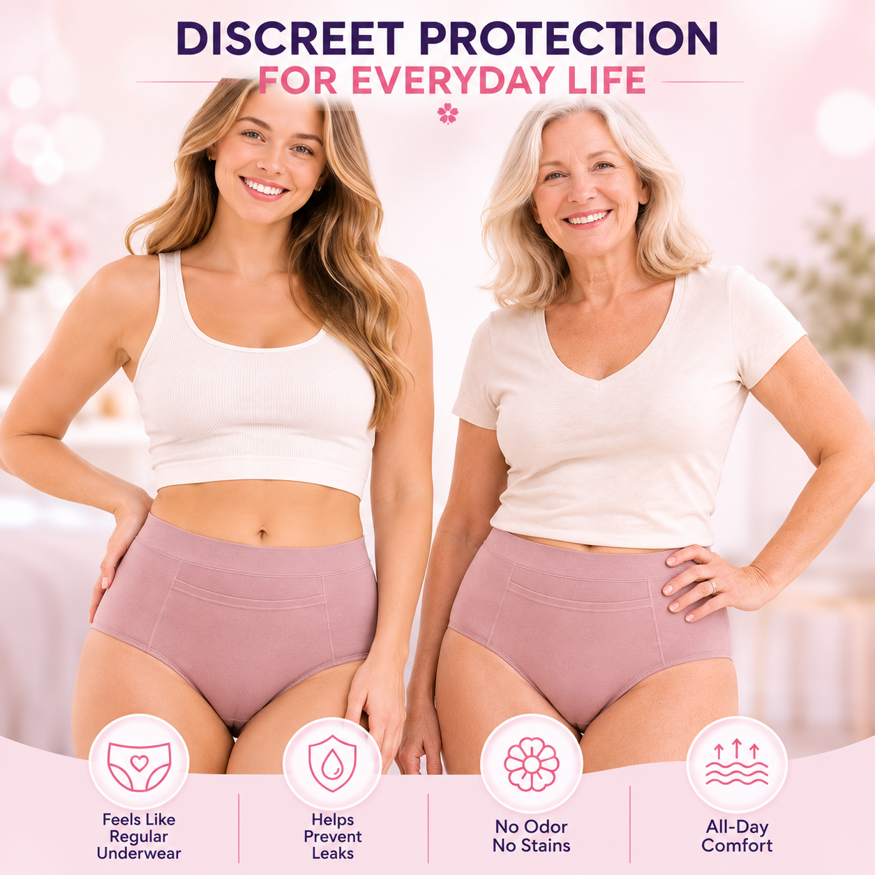 🔥LAST DAY 50% OFF🔥Erbloom™ Leakproof Underwear for Bladder Leaks, Heavy Periods & Overnight Protection