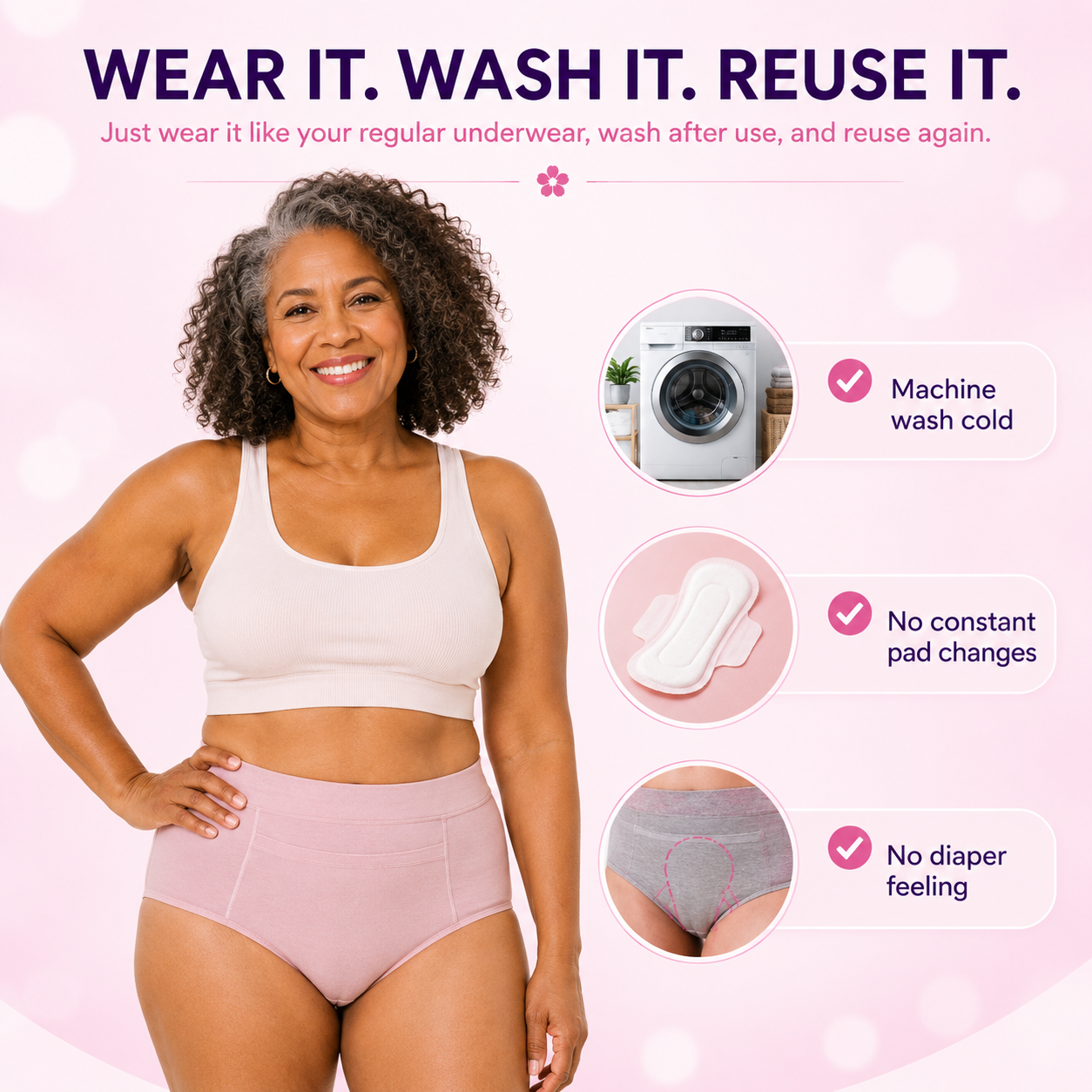 🔥LAST DAY 50% OFF🔥Erbloom™ Leakproof Underwear for Bladder Leaks, Heavy Periods & Overnight Protection