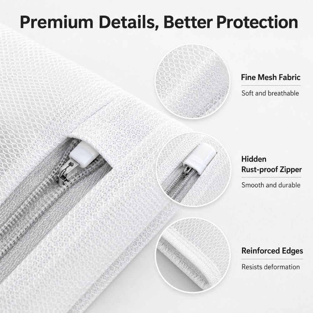 👗 WashSafe™ Fine Mesh Hidden Zipper Laundry Bag 🛡️ Protects Clothes from Snags, Tangles & Stretching