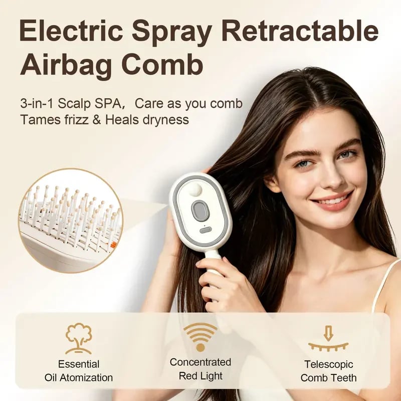 🔥🔥LAST DAY 50% OFF-Electric Spray Air Cushion Massage Comb🔥