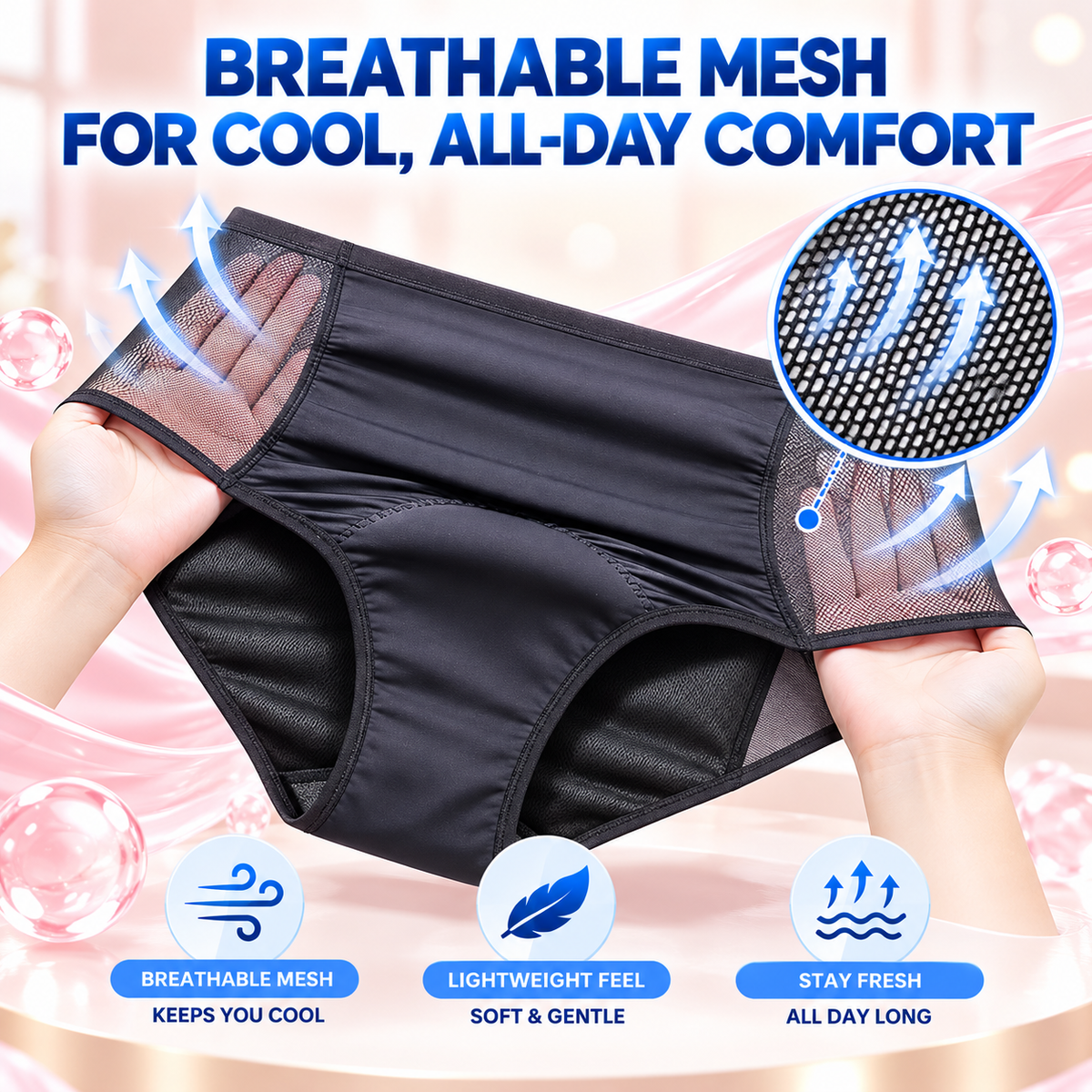 💥 70% OFF 💥 DryNest™ Breathable Mesh High-Waist 3-Layer Leakproof Underwear