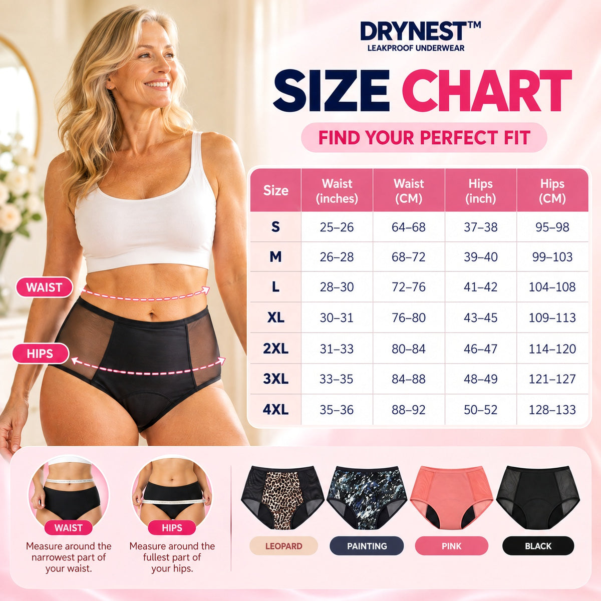 💥 70% OFF 💥 DryNest™ Breathable Mesh High-Waist 3-Layer Leakproof Underwear