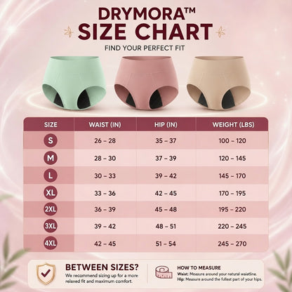 💥LAST DAY 70% OFF💥Drymora™ Premium Bamboo High-Waist Tummy-Control Leakproof Dual-Protection Underwear