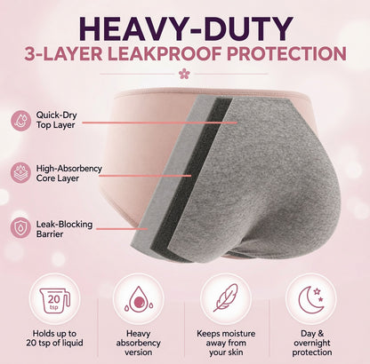🔥LAST DAY 50% OFF🔥Erbloom™ Leakproof Underwear for Bladder Leaks, Heavy Periods & Overnight Protection